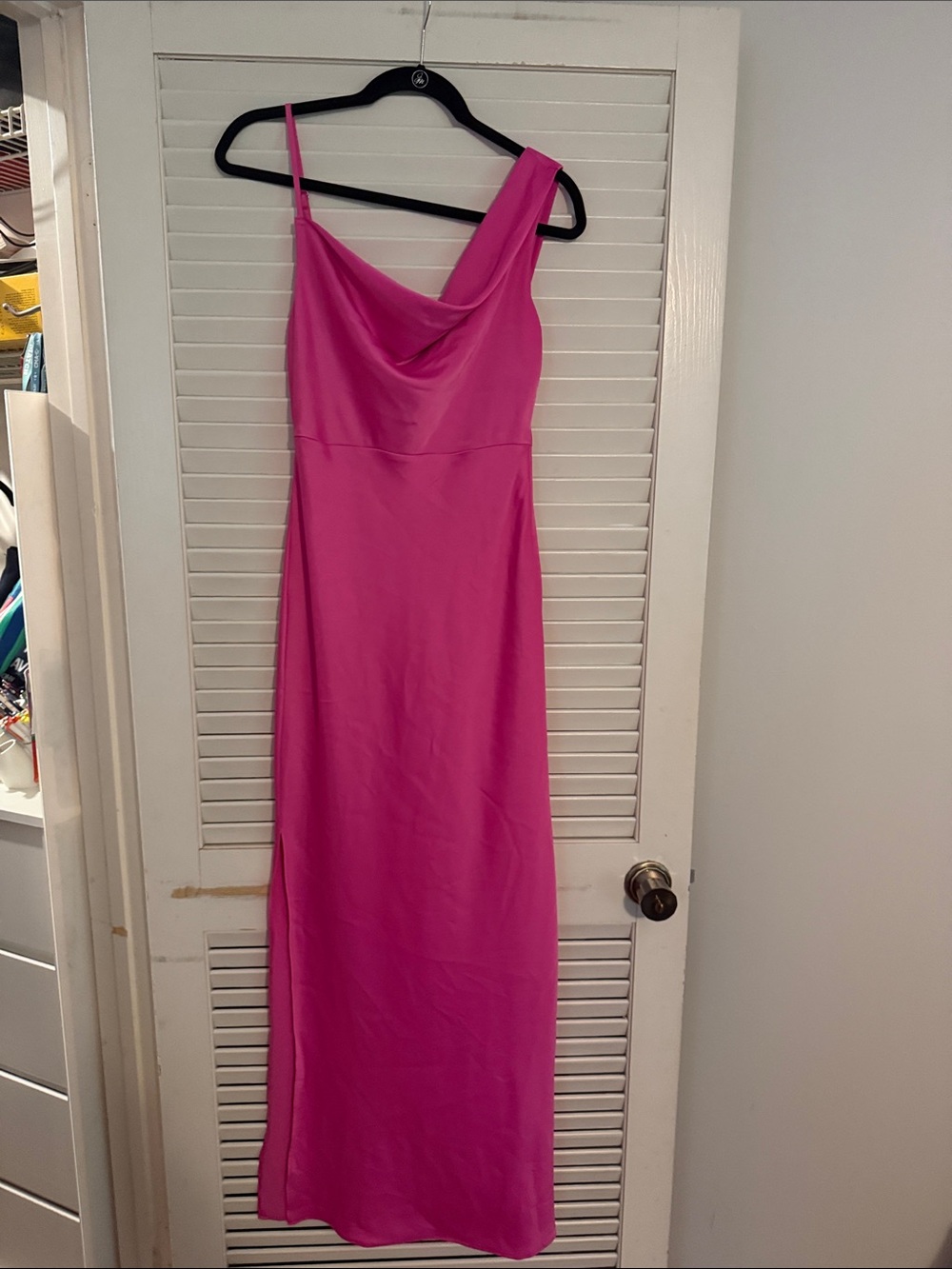 Nasty Gal Fuchsia One-Shoulder Maxi Dress